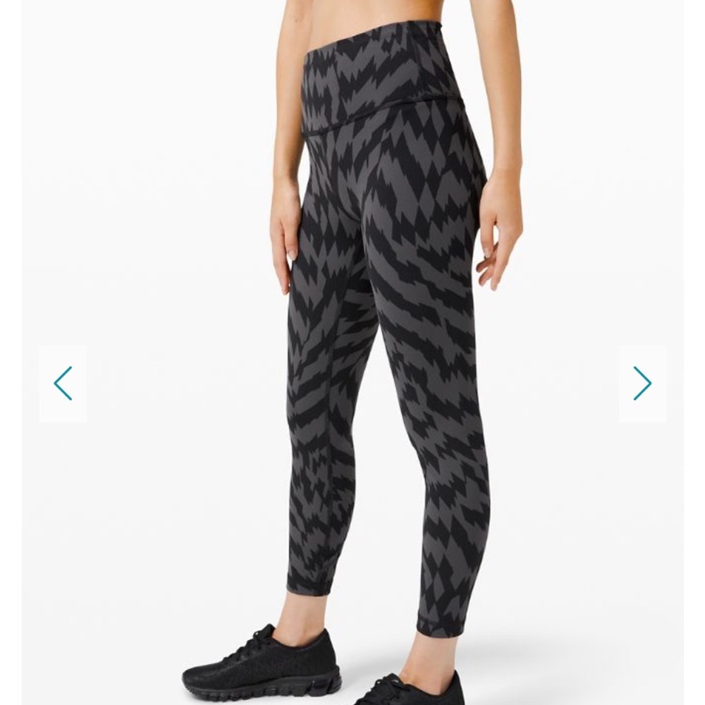 NWOT Lululemon Wunder Train High Rise 24" in Voltage Graphite Grey Black 2